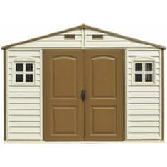 Duramax Duramax Woodside vinilna vrtna hiška 8 m² s talnim ogrodjem, bež