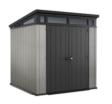 KETER Vrtna hišica Artisan 7x7 DUOTECH, plastika, siva/antracit, 214×226×218 cm