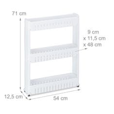 Northio Ozek voziček s 3 policami in kolesi iz plastike in kovine