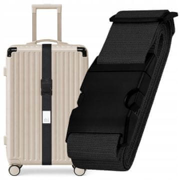 Korbi Varnostni pas za kovček z zaponko, črn.