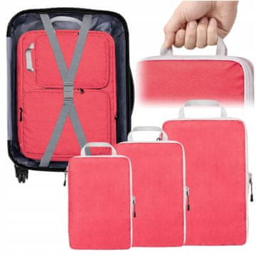 Korbi Kompresijski potovalni organizatorji 3x rdeči