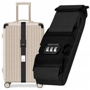 Korbi Varnostni pas za kovček s šifro, črn