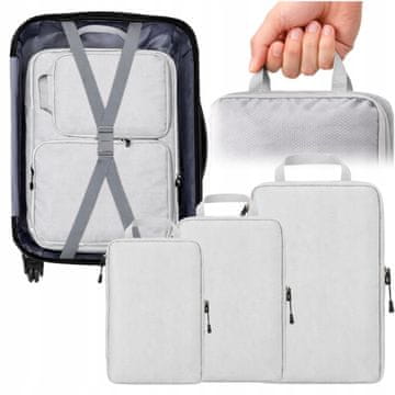 Korbi Kompresijski organizatorji za kovček 3x sivi