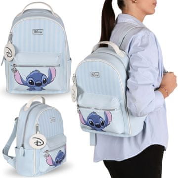 Disney DISNEY Stitch mladinski nahrbtnik iz eko usnja, prostoren ženski mestni nahrbtnik 24x10x34cm