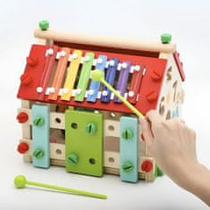 Kruzzel Kruzzel Montessori lesena didaktična hiška 5v1