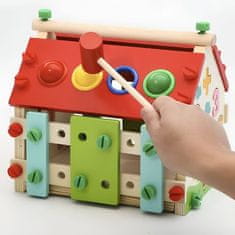 Kruzzel Kruzzel Montessori lesena didaktična hiška 5v1