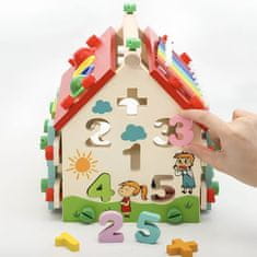Kruzzel Kruzzel Montessori lesena didaktična hiška 5v1