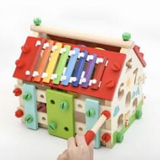 Kruzzel Kruzzel Montessori lesena didaktična hiška 5v1