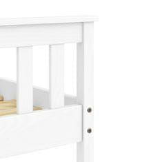 eoshop Dvoposteljna postelja TORINO 180x200 cm, masivni bor, bela lakirana, z letvicami