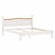 eoshop Dvoposteljna postelja CORONA iz masivnega bora, bel vosek, 180x200 cm