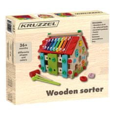 Kruzzel Kruzzel Montessori lesena didaktična hiška 5v1