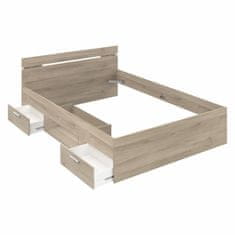 eoshop Večnamenska postelja MICHIGAN 140x200, hrast Kronberg, s predali
