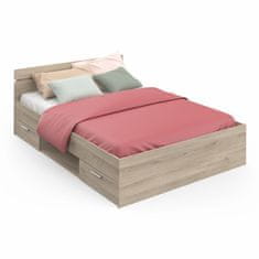 eoshop Večnamenska postelja MICHIGAN 140x200, hrast Kronberg, s predali