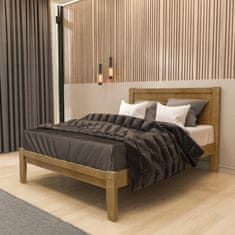 eoshop Zakonska postelja PRATA 140x200 cm, hrast sonoma, masiven les/MDF, brez vzmetnice