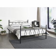 eoshop Kovinska postelja SALSA 140x200 cm, črna, brez letvic in vzmetnice