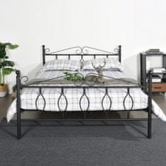 eoshop Kovinska postelja SALSA 140x200 cm, črna, brez letvic in vzmetnice