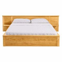 eoshop Dvoposteljna postelja KOMFORT 180x200 cm iz masivnega bora, lakirana, z letvenim dnom