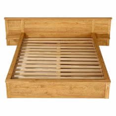 eoshop Dvoposteljna postelja KOMFORT 180x200 cm iz masivnega bora, lakirana, z letvenim dnom