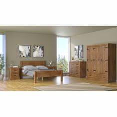 eoshop Dvoposteljna postelja EL DORADO 140x200, masivni bor, antik hrast