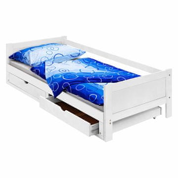 eoshop Raztegljiva postelja DIANA 90–180 x 200 cm, masivni bor, bel lak