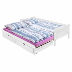 eoshop Raztegljiva postelja DIANA 90–180 x 200 cm, masivni bor, bel lak