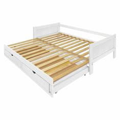 eoshop Raztegljiva postelja DIANA 90–180 x 200 cm, masivni bor, bel lak