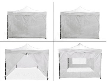 Greenline set 4x stena/stranica za pop-up paviljon 4x4m (bele barve)