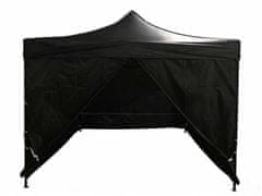 Greenline pop-up paviljon s kompletom 4 sten - 3x3m - črn