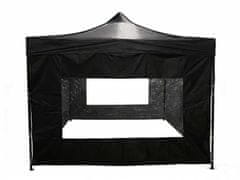 Greenline pop-up paviljon s kompletom 4 sten - 3x3m - črn