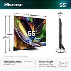 Hisense 55UR8S 4K UHD televizor, VIDAA Smart OS