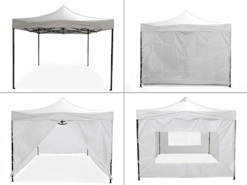 Greenline pop-up paviljon s kompletom 4 sten - 3x3m - bel