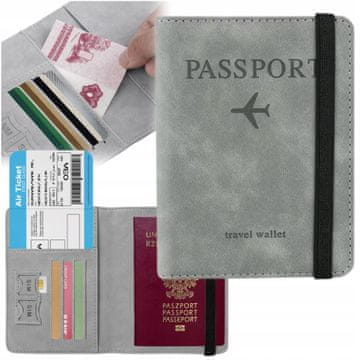 Korbi Korbi potovalna denarnica za potni seznam RFID siva