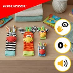 Kruzzel Nogavičke in trakovi z ropotuljico za dojenčka - 4 kosi