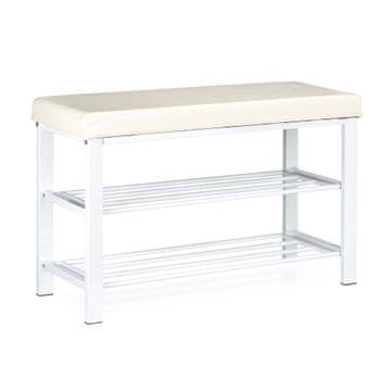 Northix Klop za čevlje z oblazinjenim sedežem, kovinske police za 2 nivoja