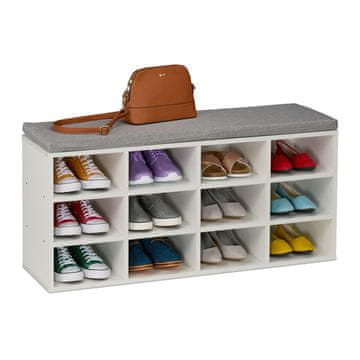 Northix Klop za čevlje z blazinami in predelki za shranjevanje, siva, večnamenski organizator