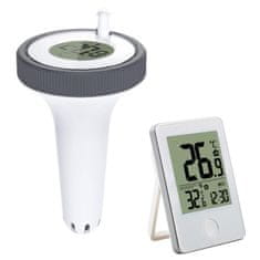 HOME & MARKER® Brezžični plavajoči termometer za bazen IP67, 60 m doseg, LCD zaslon, natančen senzor | POOLMETER
