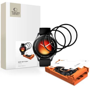 Tech-protect Easy Set Flex 3x zaščitno steklo za Xiaomi Watch 5, črno