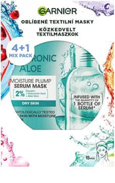 Komplet tekstilnih mask za obraz Party Mix 4+1 kos