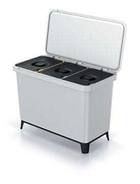 Prosperplast Prosperplast Systema set košev za ločevanje odpadkov 3×10 l, pepelno siv