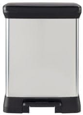 Curver Deco Bin Duo koš za smeti s pedalom 10+18 l, srebrn