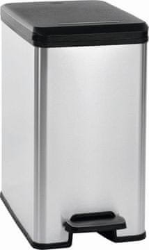 Curver Slim Bin koš za smeti s pedalom 25 l, srebrn