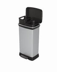 Curver Deco Bin Duo koš za smeti s pedalom 2x23 L, srebrn