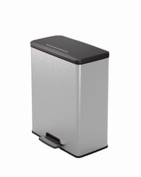 Curver Deco Bin koš za smeti 65 l, srebrn, s pedalom
