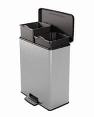Curver Deco Bin Duo pedalni koš za smeti 2x26 l, srebrn