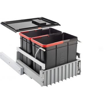 Franke Izvlečni koš za ločeno zbiranje odpadkov 2×22 l, črno/siv, s filtrom