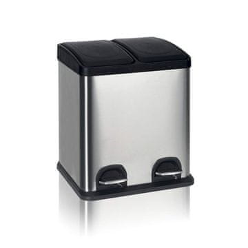 BRILANZ Nerjaveči reciklažni koš za smeti SAVERY 40 l (2 x 20 l) s pedalom