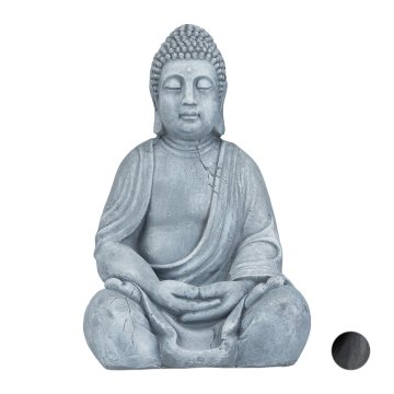 Northix Figura Buda, 50 cm, poliresin, meditativni dizajn, odporen na vremenske vplive
