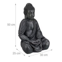 Northix Figura Buda, 50 cm, poliresin, odporna na dež in mraz