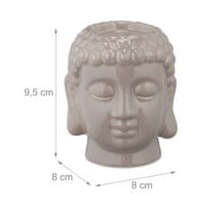 Northix Držalo za čajne svečke Buddha, keramično, meditativni dizajn