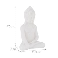Northix Figurica sedečega Bude, 17 cm, trpežna smola, miren dizajn